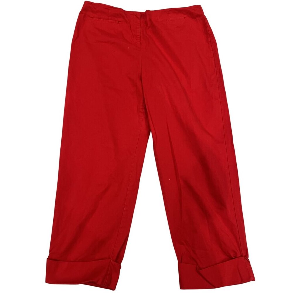 Requirements Red Cuffed Capri  Women's Pants Size 10